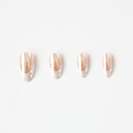 French Chrome | Trendy Chrome French Tip Press On Nails Set