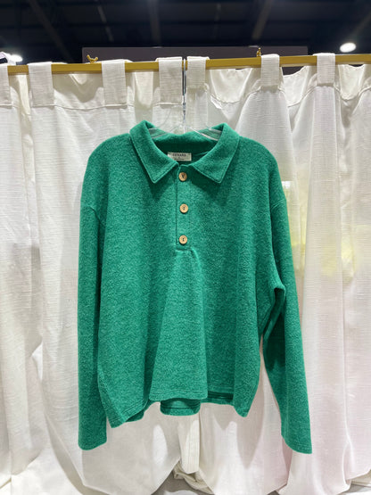 Forest Green Collared Pullover