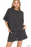 RIBBED ROUND NECK WAIST BANDED TEE & SHORTS SET