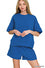 RIBBED ROUND NECK WAIST BANDED TEE & SHORTS SET