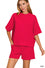 RIBBED ROUND NECK WAIST BANDED TEE & SHORTS SET