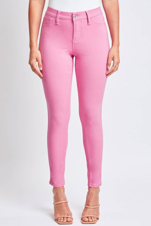 Hyperstretch Mid-Rise Skinny Jean: XL, Junior, Flamingo