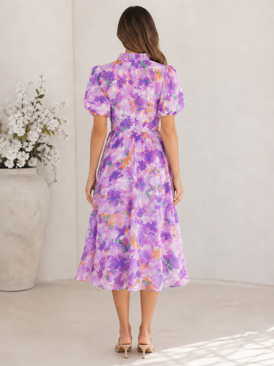 Lavendar Bloom Midi Dress