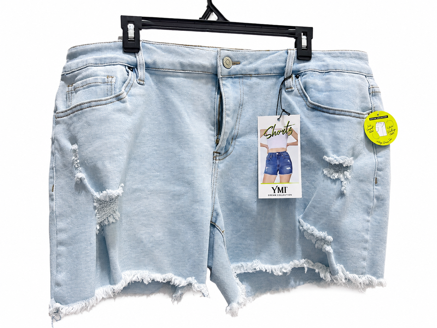 YMI Light Wash Distressed Denim Shorts