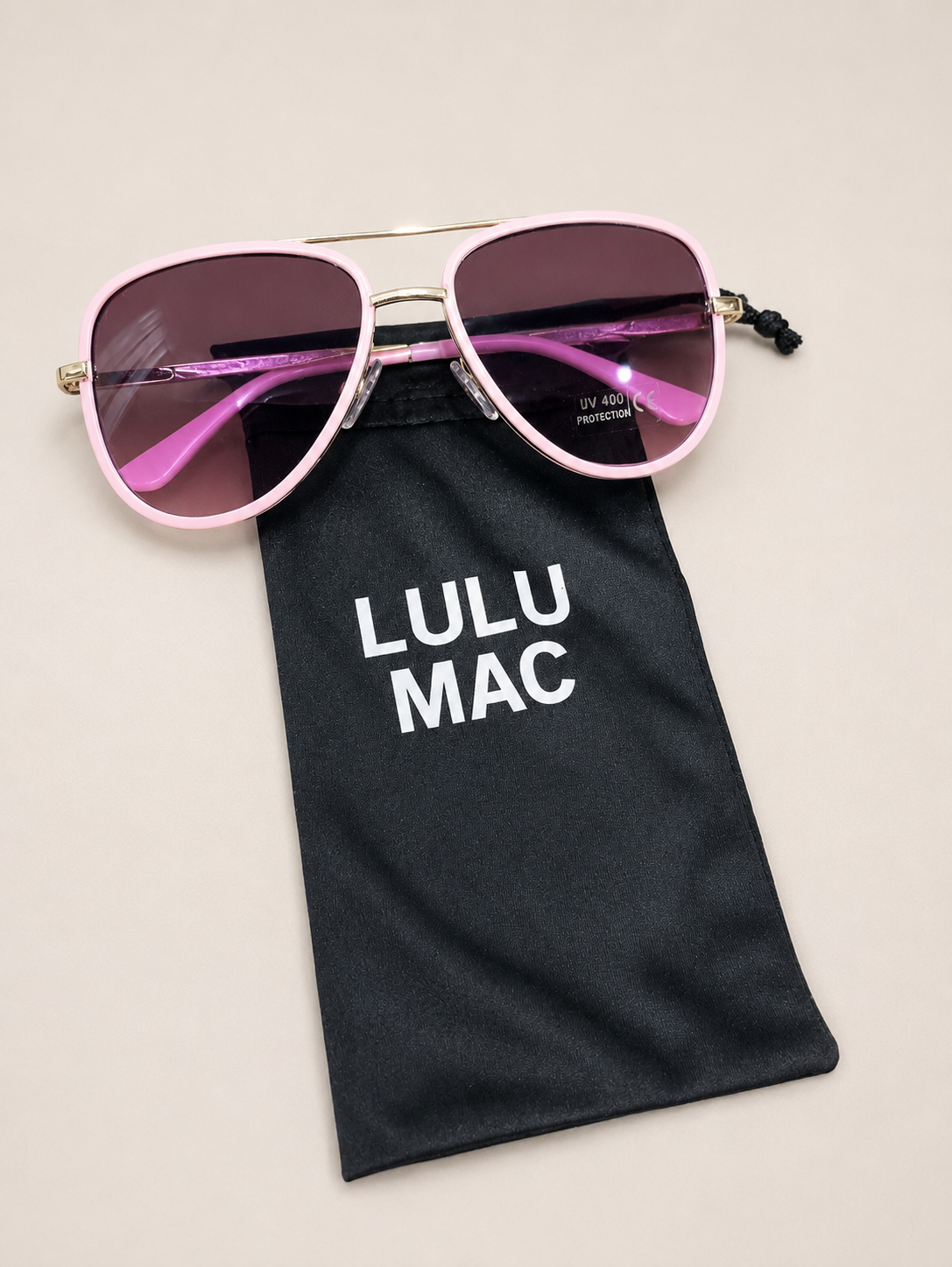 Lulu Mac Pink Aviator Sunglasses