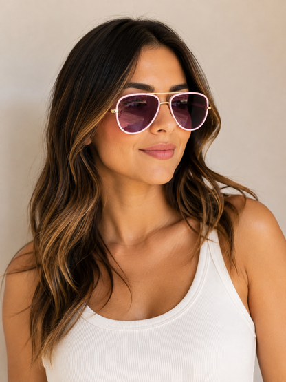 Lulu Mac Pink Aviator Sunglasses