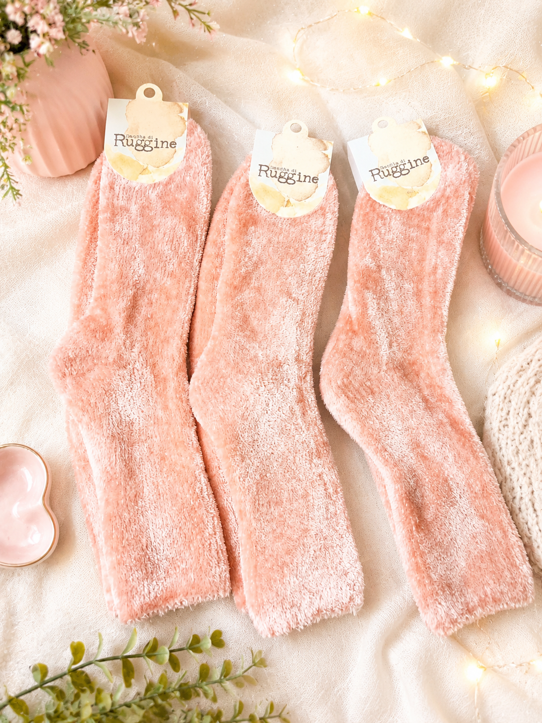 Cozy Blush Fuzzy Socks