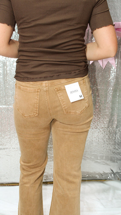ACID WASHED FRAYED CUTOFF HEM STRAIGHT WIDE PANTS