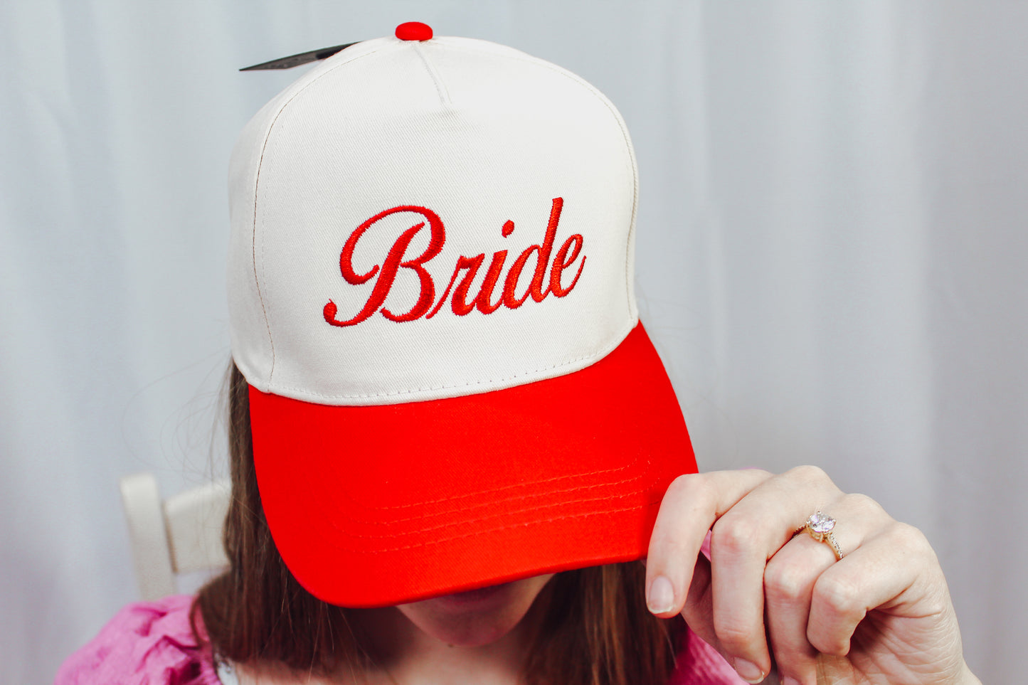 Bride Text Embroidery Two-Tone Trucker Hat