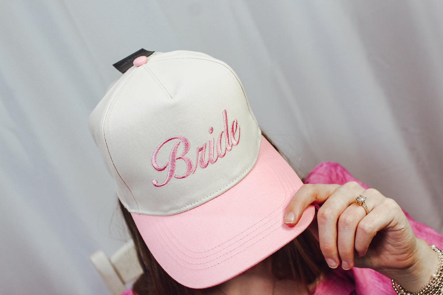 Bride Text Embroidery Two-Tone Trucker Hat