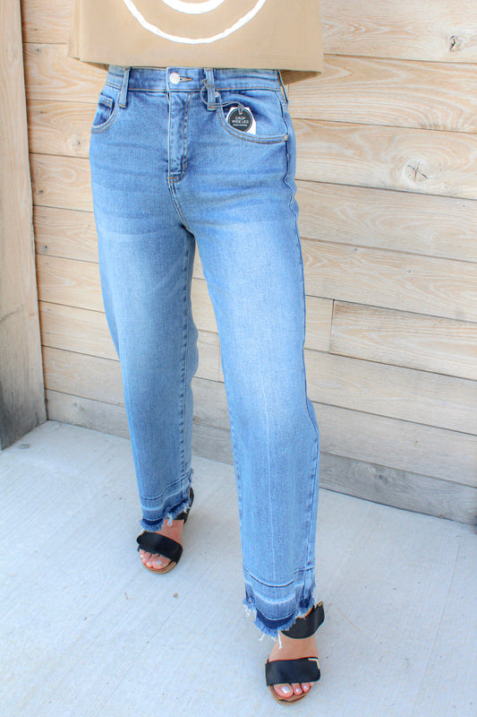 TUMMY CONTROL HIGH RISE CROP WIDE W/ RELEASED HEM