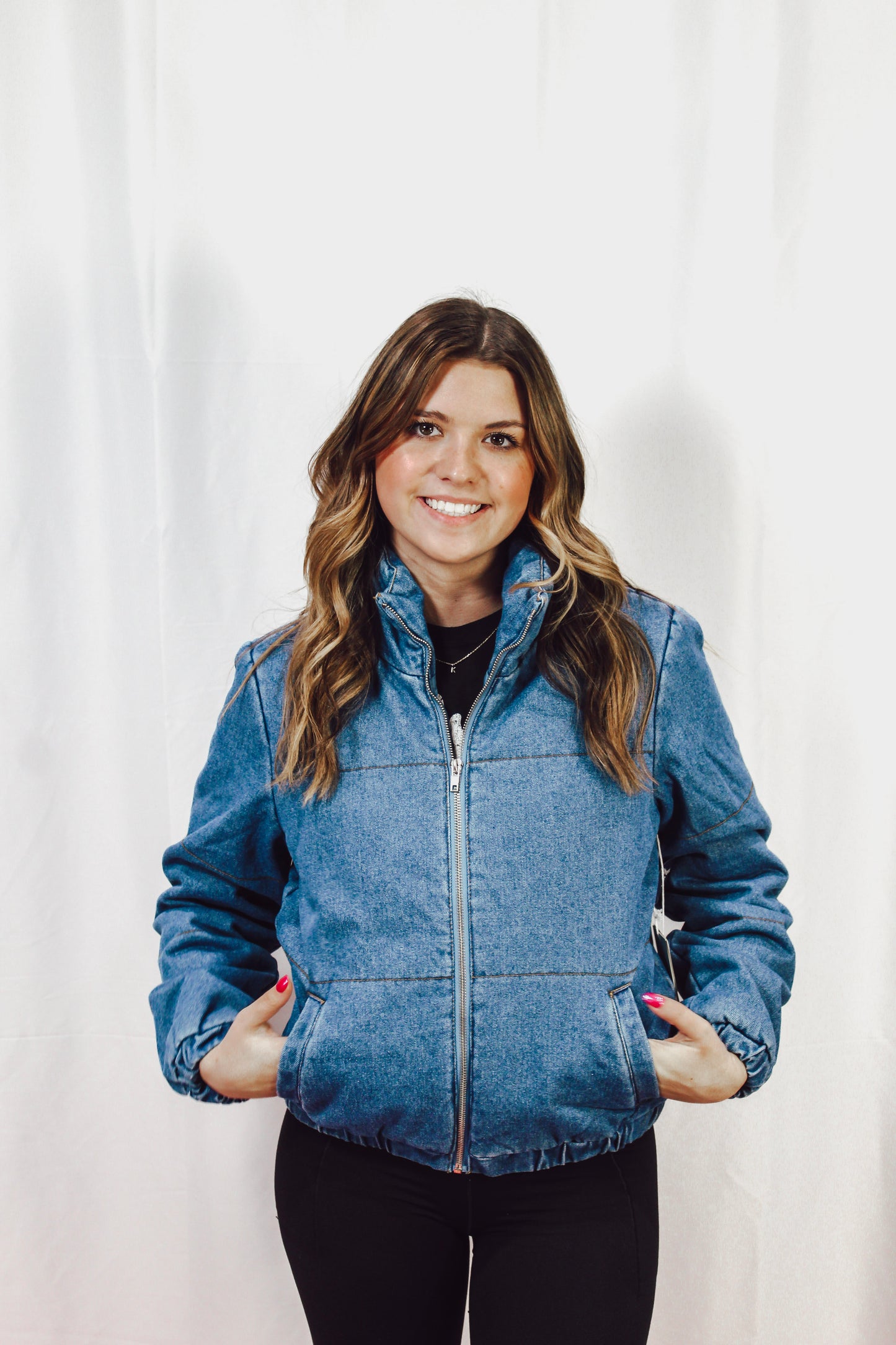 Denim Puffer Jacket