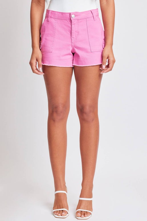 High-Rise Flap Pocket Cargo Short Flamingo