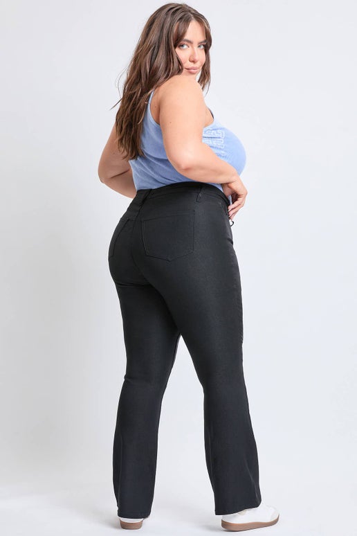 Plus Size Hyperstretch High-Rise Flare-Black