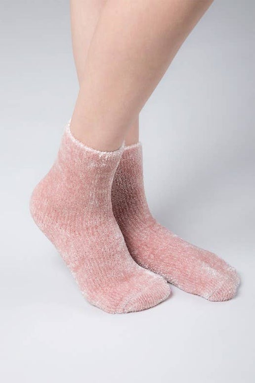 Luxury Chenille Socks: BLUSH