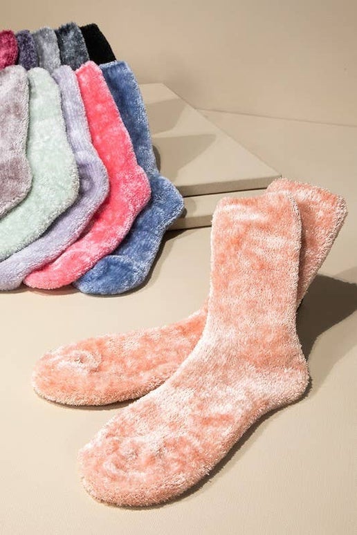 Luxury Chenille Socks: BLUSH