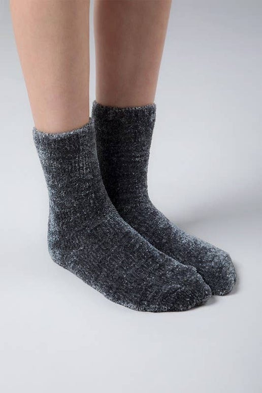 Luxury Chenille Socks: CHARCOAL