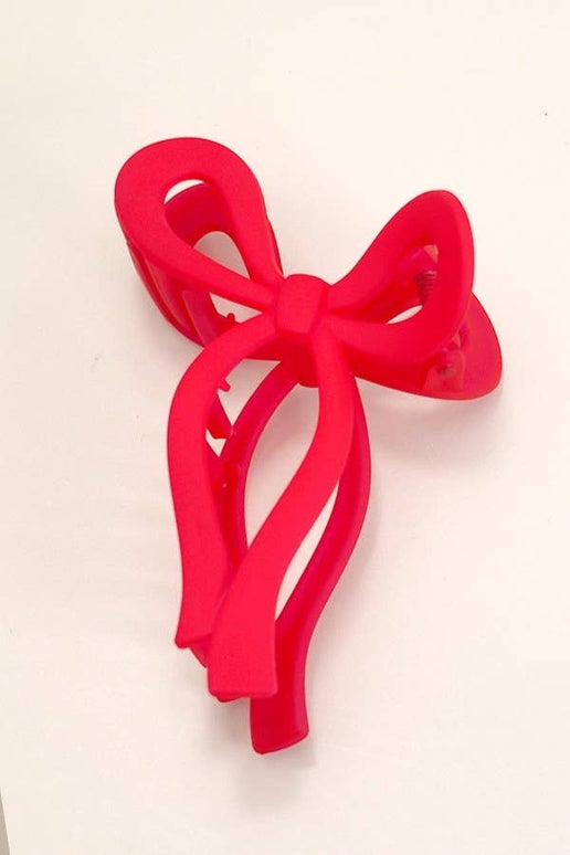 MATTE BOW HAIR CLAW CLIPS | 40H721: Poinciana Red