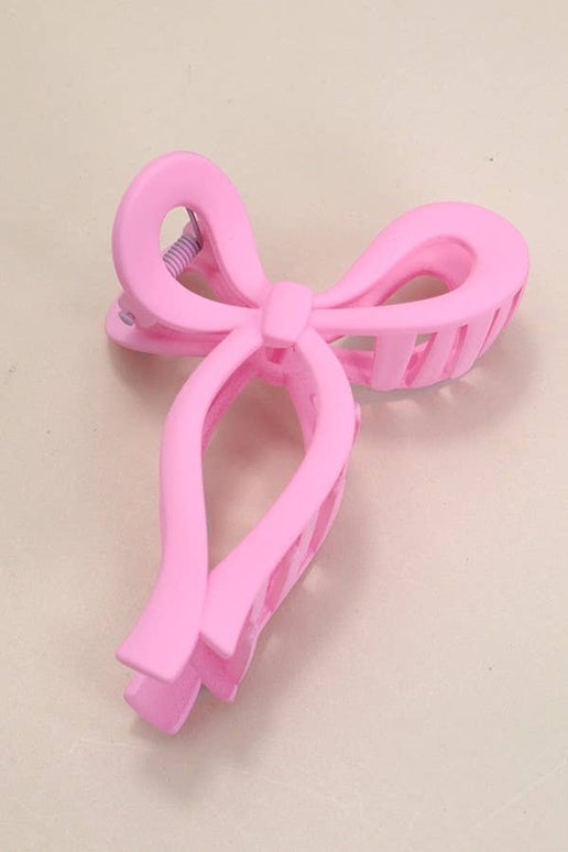 MATTE BOW HAIR CLAW CLIPS | 40H721: Spring Pink