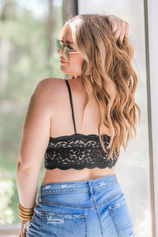 Mia Lace Bralette: Black, Small