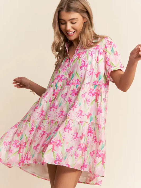 Plus Size Floral Mini Dress