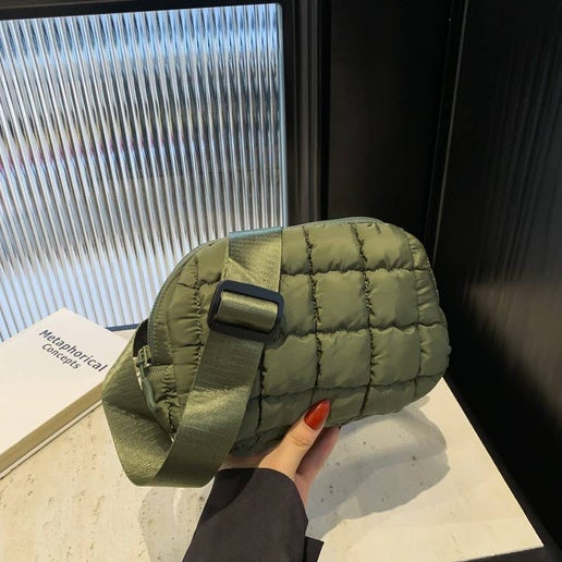 PUFFER QUILTED SLING BAG FANNY BAG BELT BUM BAG | 40P546: OLIVE