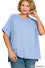 PLUS RAISED RIB CUFF SLEEVE RAW EDGE TOP