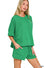 RAISED RIB SHORT SLEEVE TEE & SHORT PANTS SET
