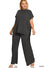 PLUS RAISED RIB SHORT SLEEVE TEE & PANTS SET