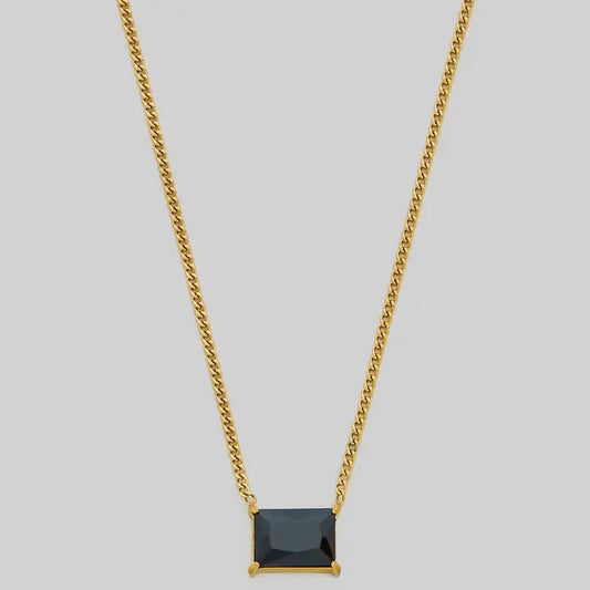 Square Gemstone Pendant Necklace