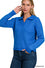 MELANGE COLLARED VNECK BASIC SWEATER