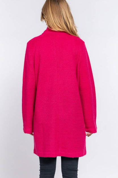 Long Sleeve High Neck Button Down Coat