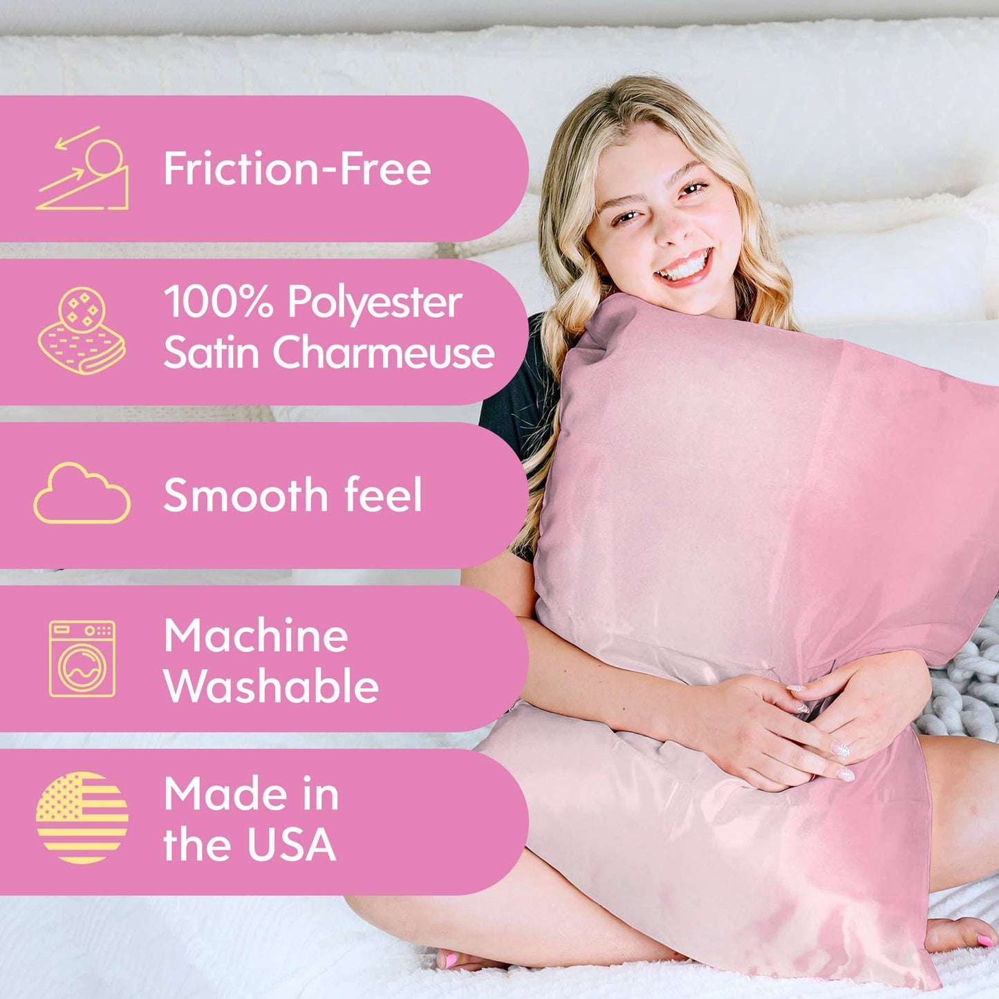 STANDARD/QUEEN Satin Pillowcase -Selfcare Essential, perfect gift