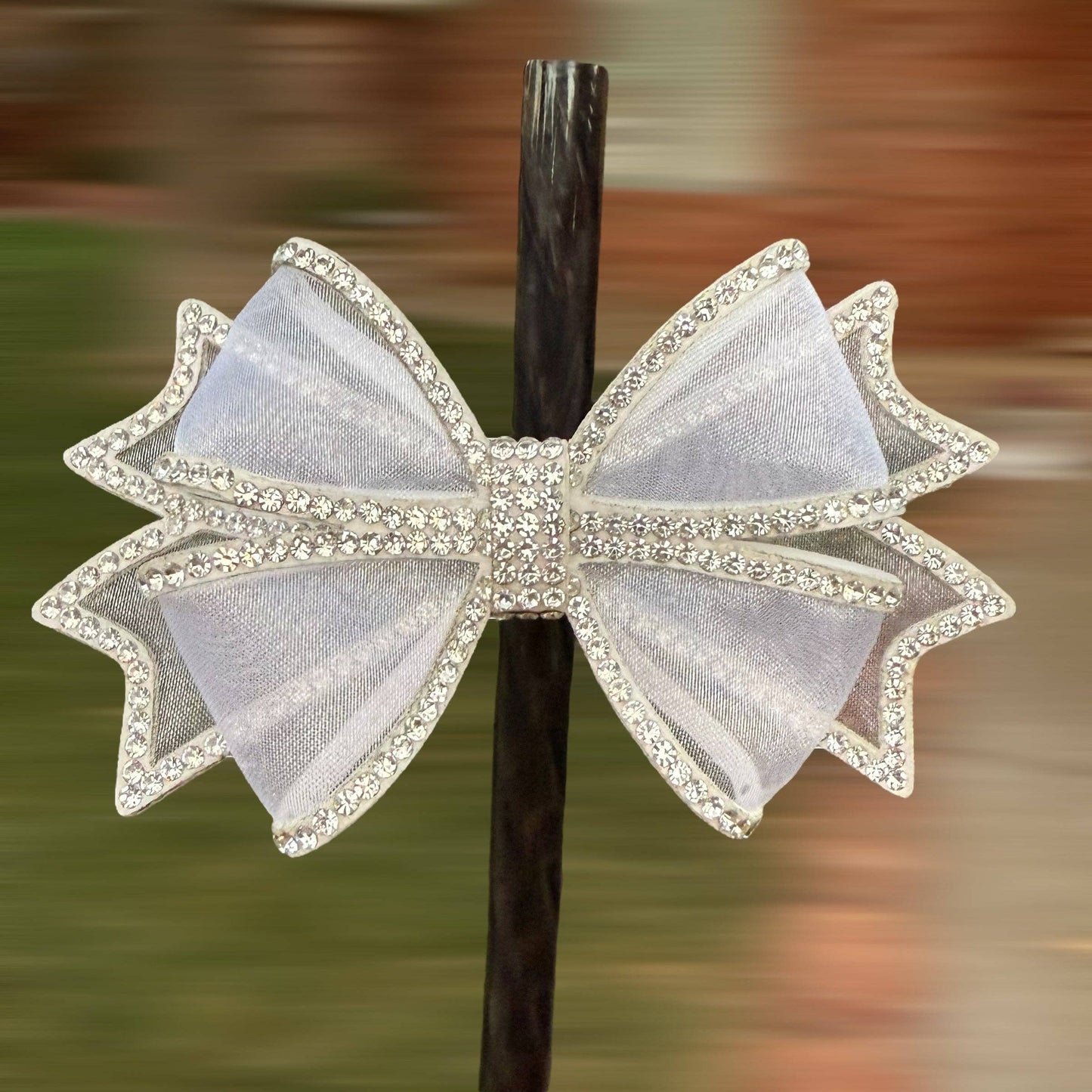White Sheer Bling - Boujee Tumbler Bow