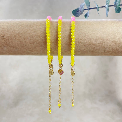 Mia// Lemonade Crystal Beaded Delicate Bracelet