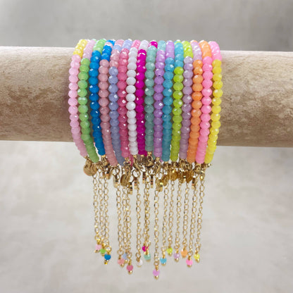 Mia// Guava Crystal Beaded Delicate Bracelet