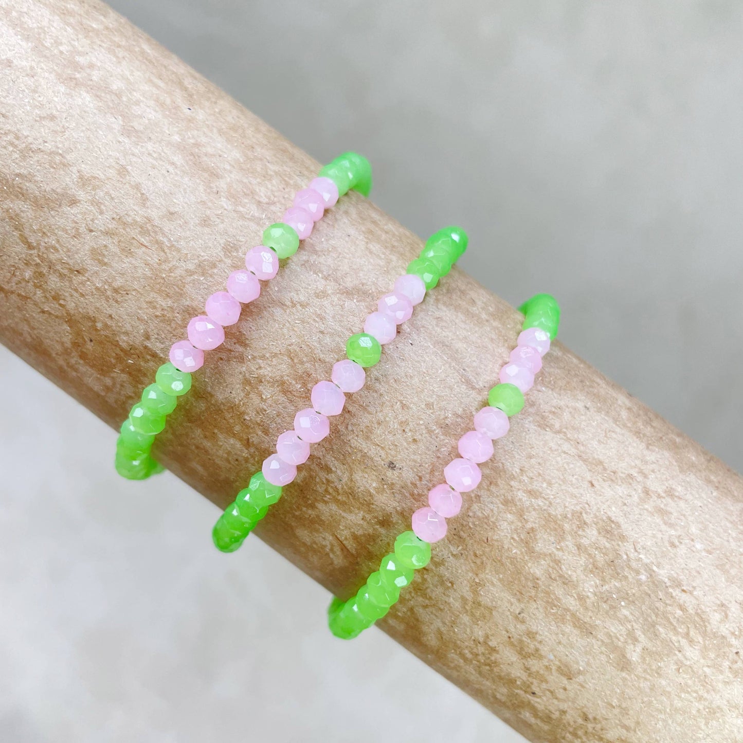 Mia// Guava Crystal Beaded Delicate Bracelet