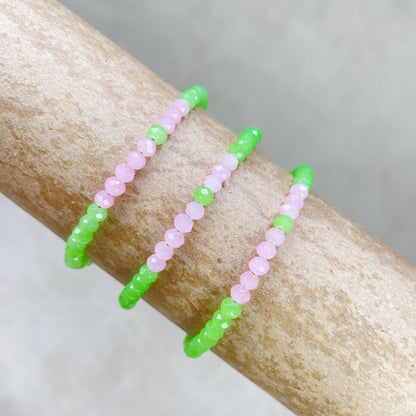 Mia// Guava Crystal Beaded Delicate Bracelet