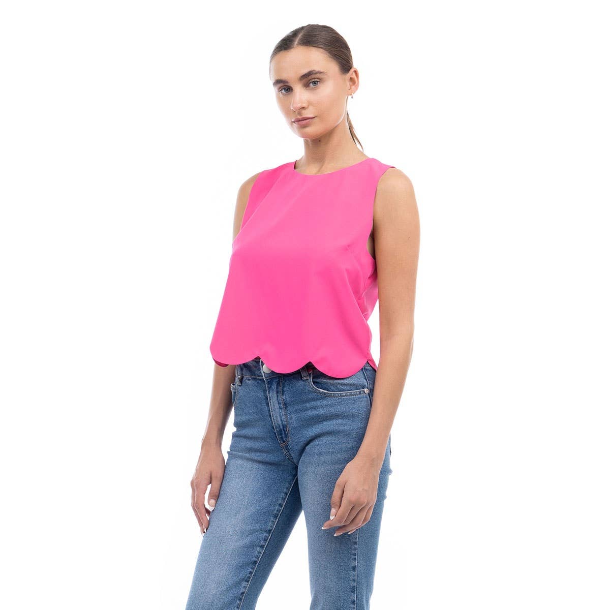 Scalloped Hem Top