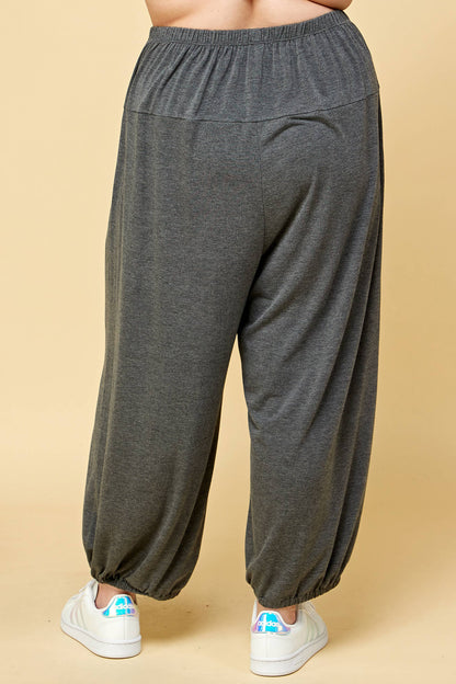 Plus Size Solid Knit Jogger Pants