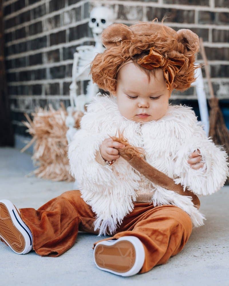 Mommy and Me Fatima Faux Shag Layered Jacket - Ivory