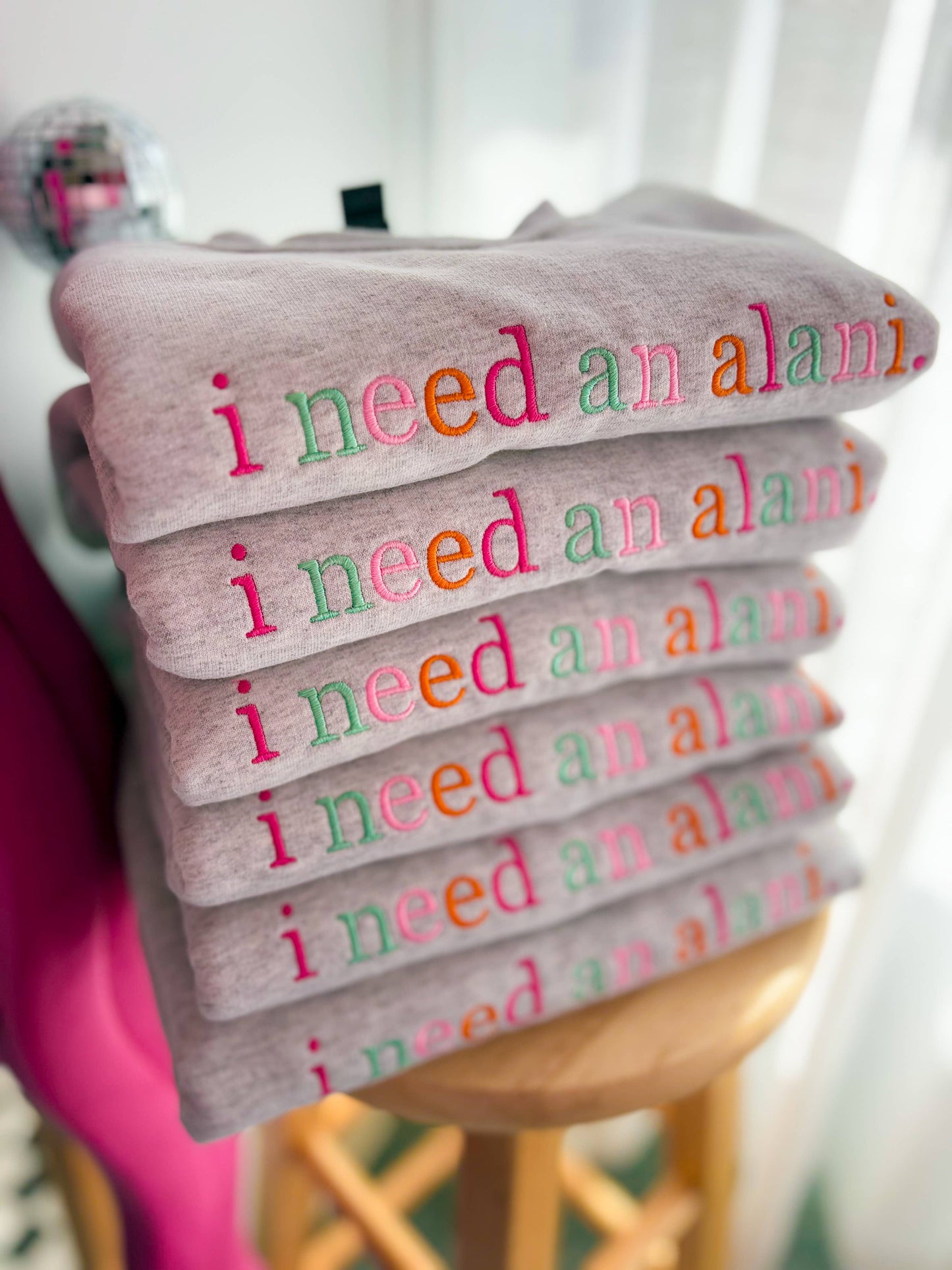 I need a drink Embroidered Crewneck | Sweatshirt