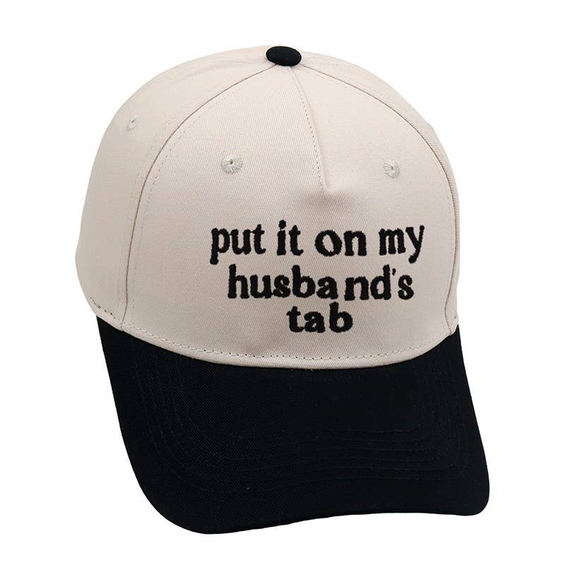 TWO TONE EMBROIDERY  WORD BASEBALL HAT CAP