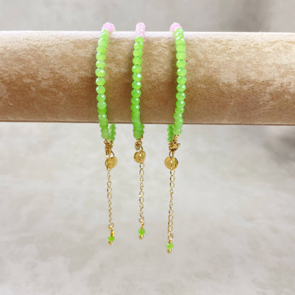 Mia// Guava Crystal Beaded Delicate Bracelet