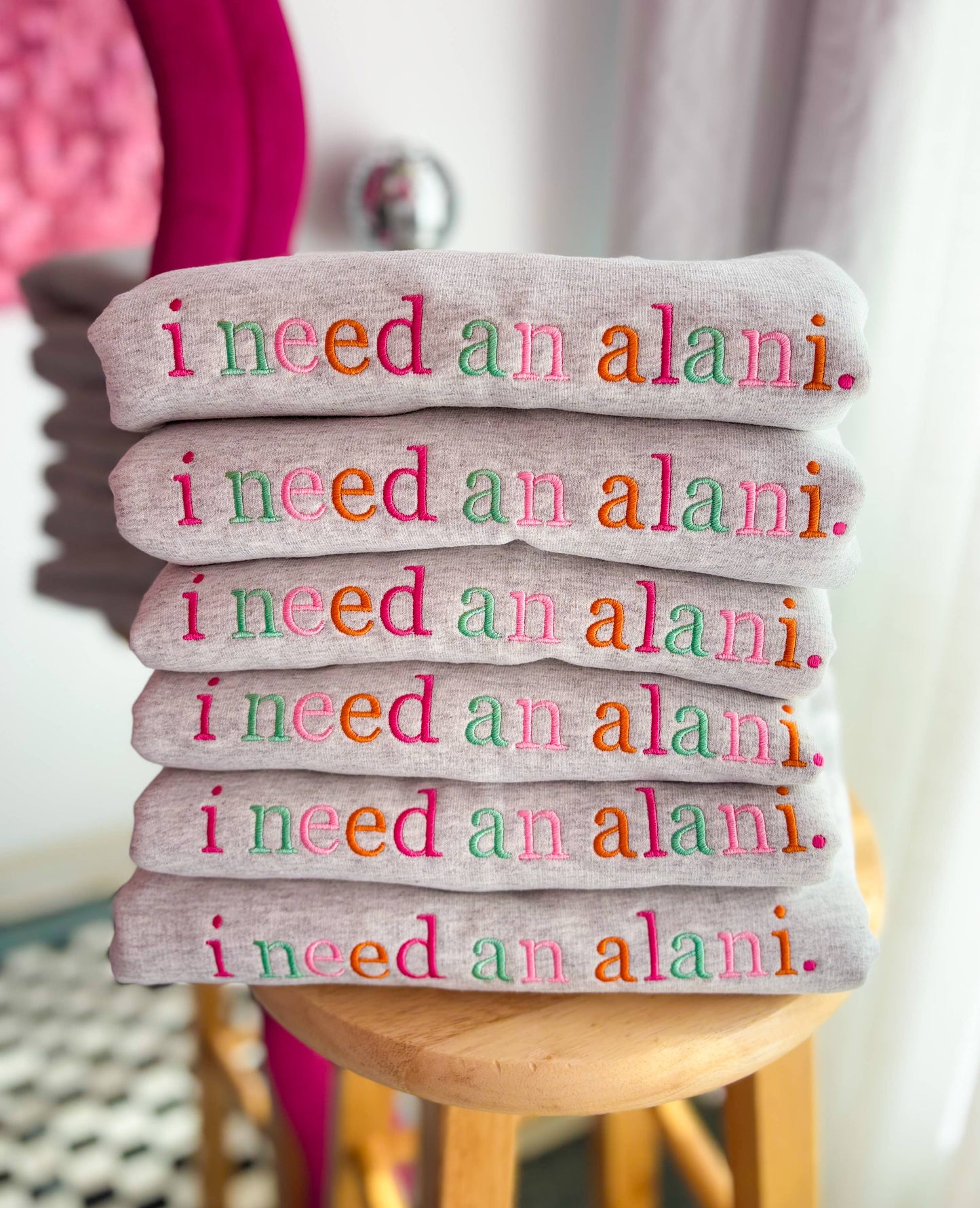 I need a drink Embroidered Crewneck | Sweatshirt