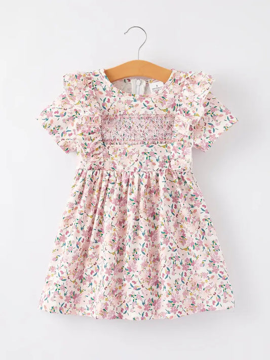 Kids Pink Floral Dress