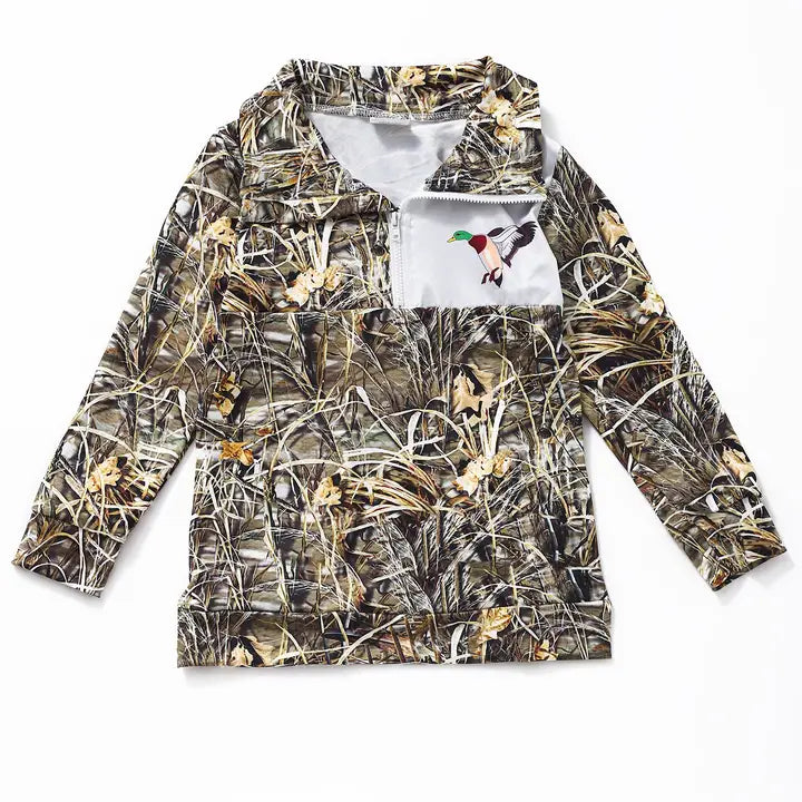 Boys Duck Zipper Hunting Pullover