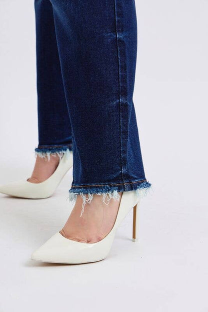 Mid Rise Straight Leg with Fray Hem