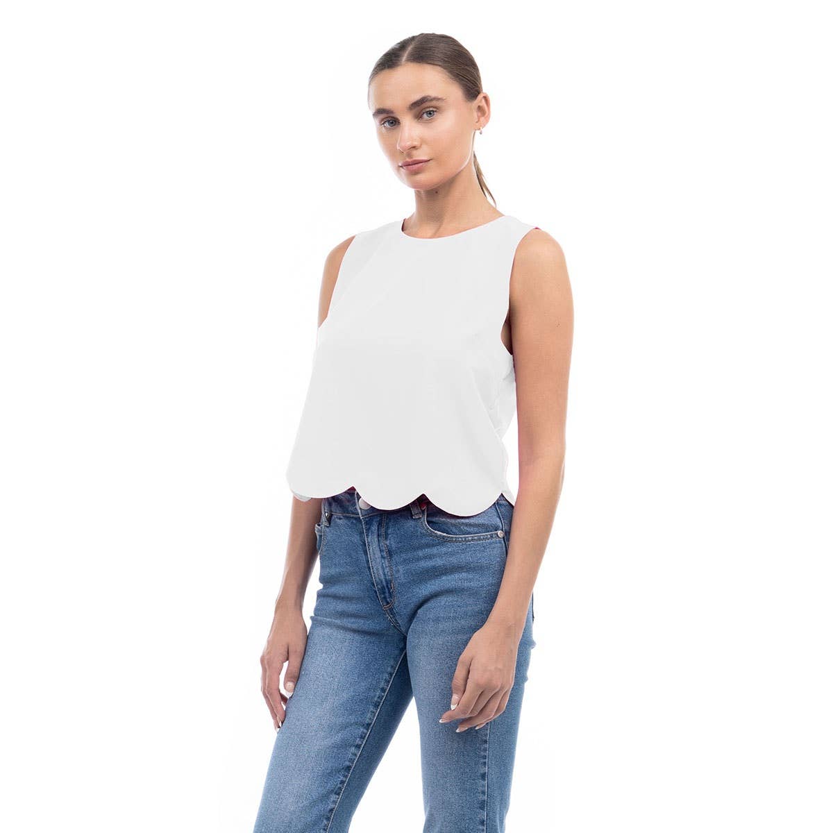 Scalloped Hem Top
