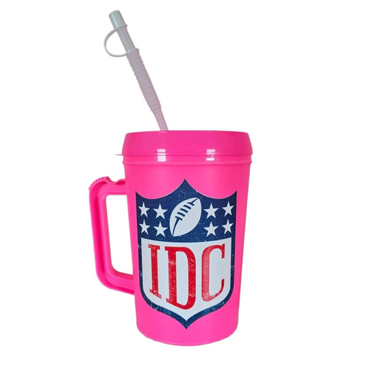 IDC Don't Care NFL Football HIP SIPS Mega Trucker Mug 34oz